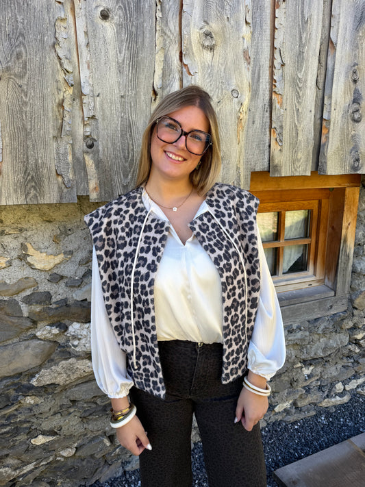 Gilet sans manches LOUNA léopard 🇮🇹