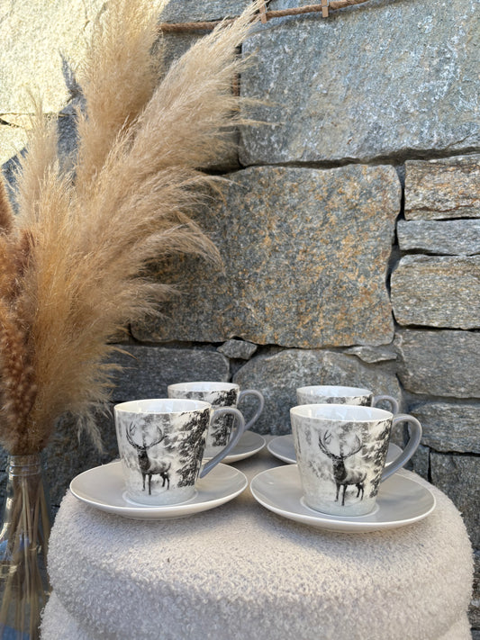 Coffret 4 tasses à café CERF