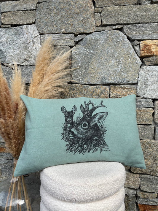 Coussin Rectangulaire CHEVREUIL ET CHEVRETTE