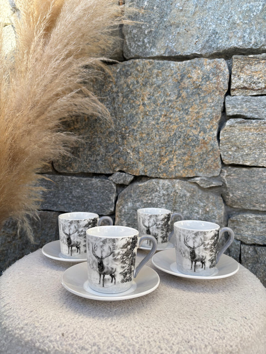 Coffret 4 tasses à café CERF mini
