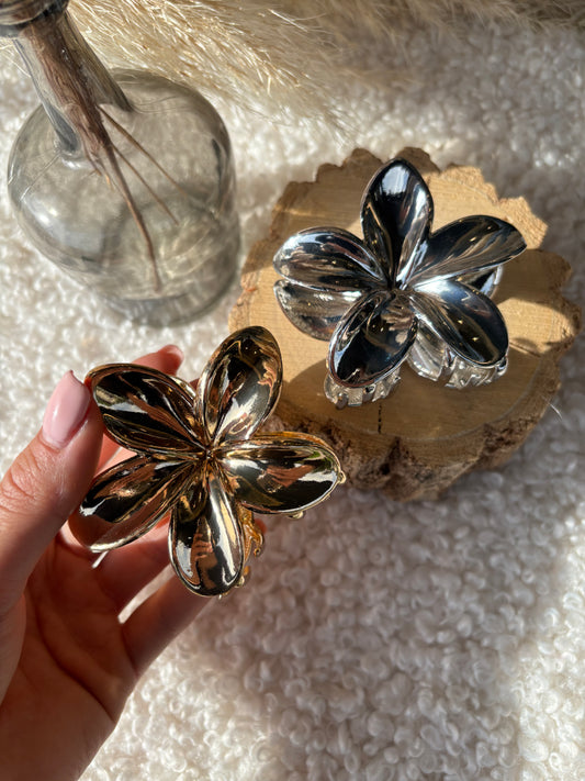 Pince à cheveux métallique FLEUR