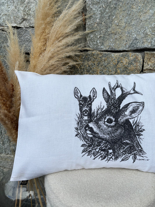 Coussin Rectangulaire CHEVREUIL ET CHEVRETTE