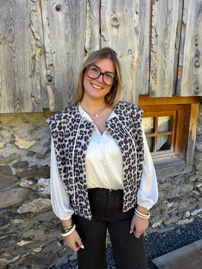 Gilet sans manches LOUNA léopard  🇮🇹