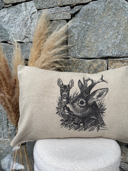 Coussin Rectangulaire CHEVREUIL ET CHEVRETTE