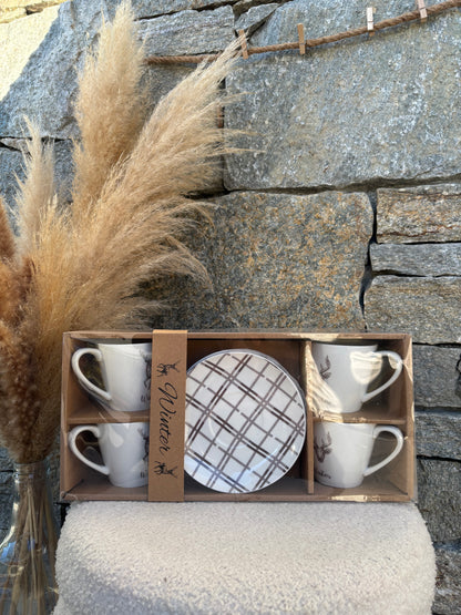 Coffret 4 tasses à café CERF