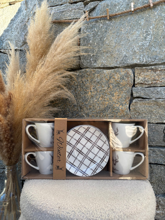 Coffret 4 tasses à café CERF