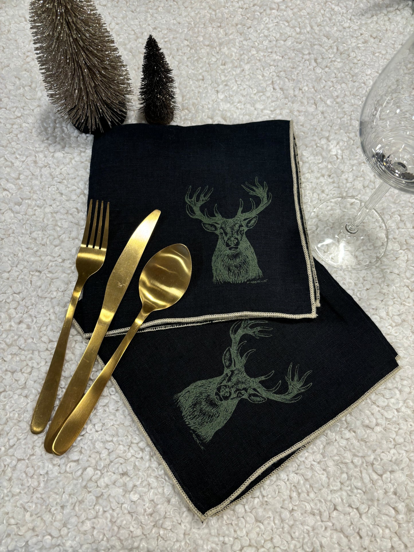 Coffret 2 serviettes de table CERF