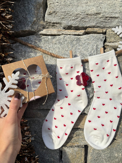 Coffret CHAUSSETTES CŒUR ET SA PINCE