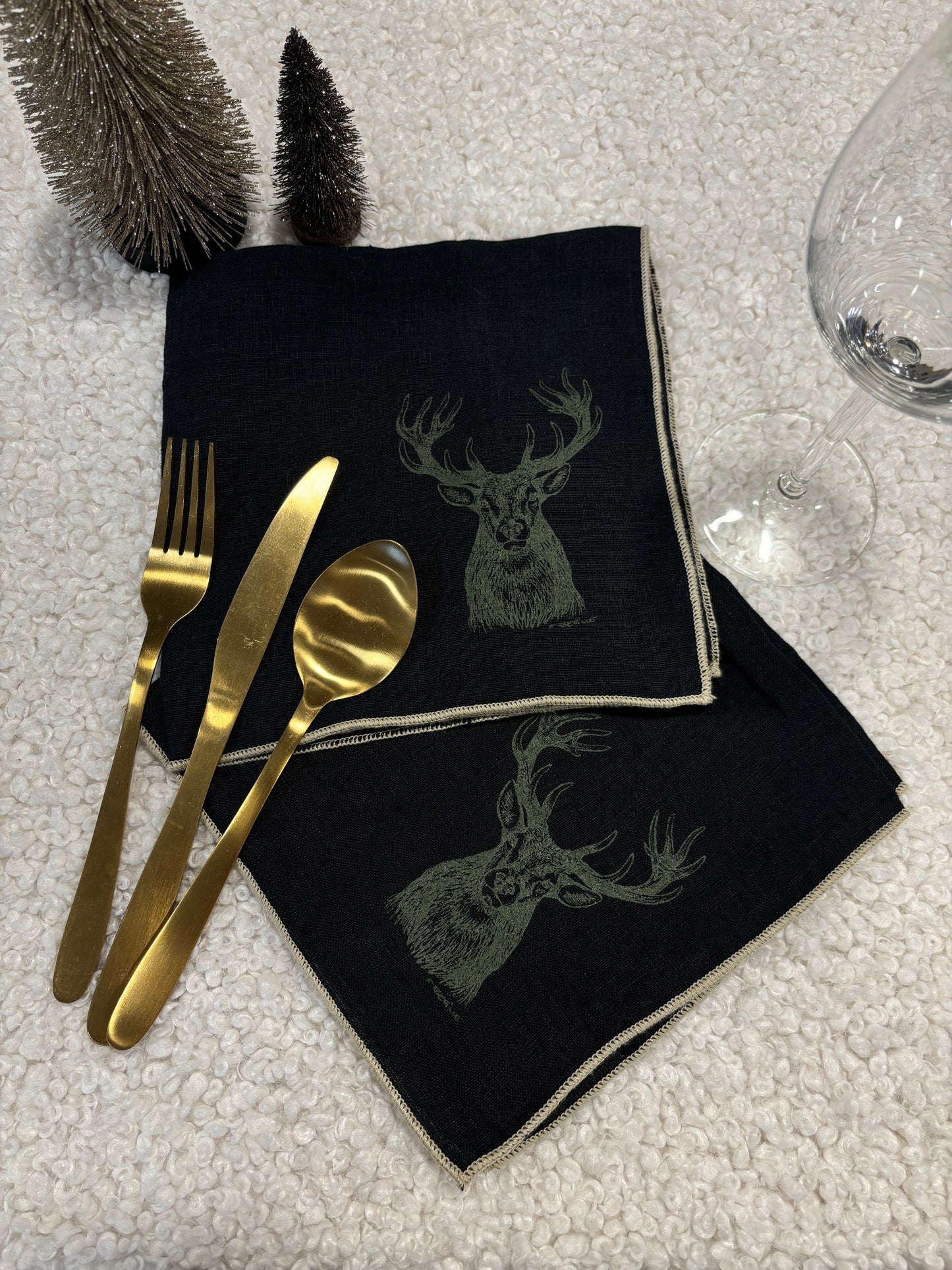 Coffret 2 serviettes de table CERF