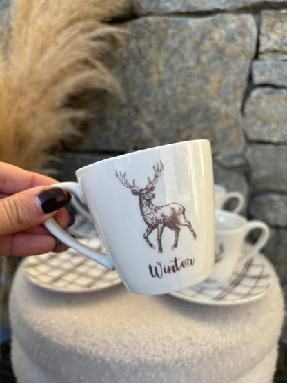 Coffret 4 tasses à café CERF