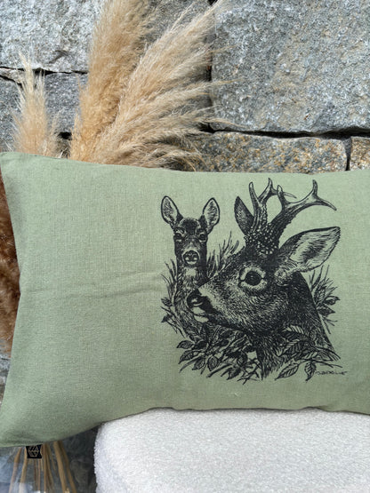 Coussin Rectangulaire CHEVREUIL ET CHEVRETTE