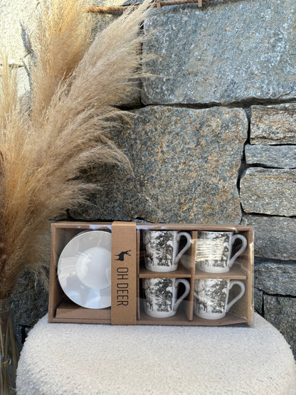 Coffret 4 tasses à café CERF mini