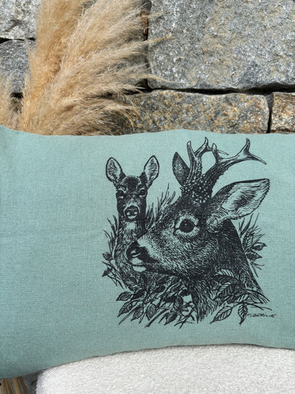 Coussin Rectangulaire CHEVREUIL ET CHEVRETTE