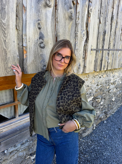 Gilet sans manches LOUNA léopard  🇮🇹