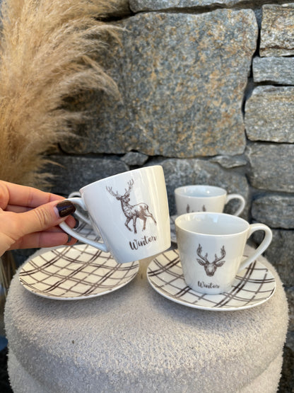 Coffret 4 tasses à café CERF