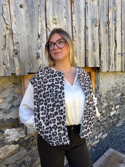 Gilet sans manches LOUNA léopard  🇮🇹