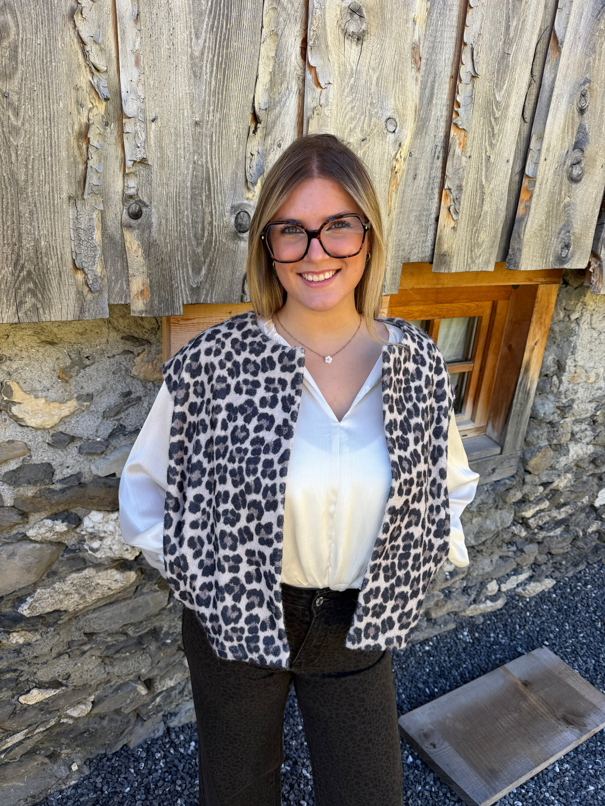 Gilet sans manches LOUNA léopard  🇮🇹