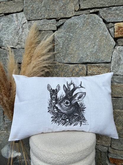 Coussin Rectangulaire CHEVREUIL ET CHEVRETTE