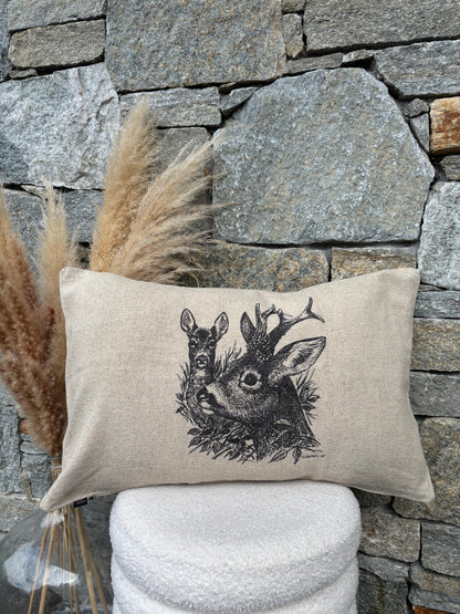 Coussin Rectangulaire CHEVREUIL ET CHEVRETTE