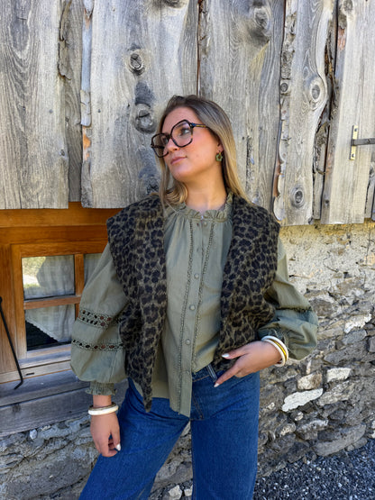 Gilet sans manches LOUNA léopard  🇮🇹