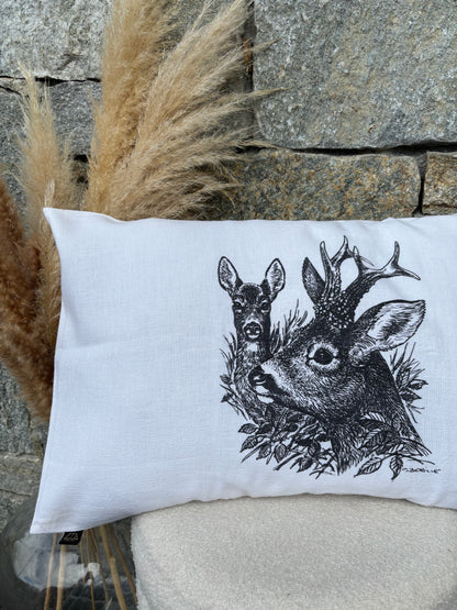 Coussin Rectangulaire CHEVREUIL ET CHEVRETTE