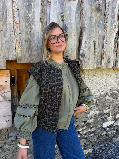Gilet sans manches LOUNA léopard  🇮🇹