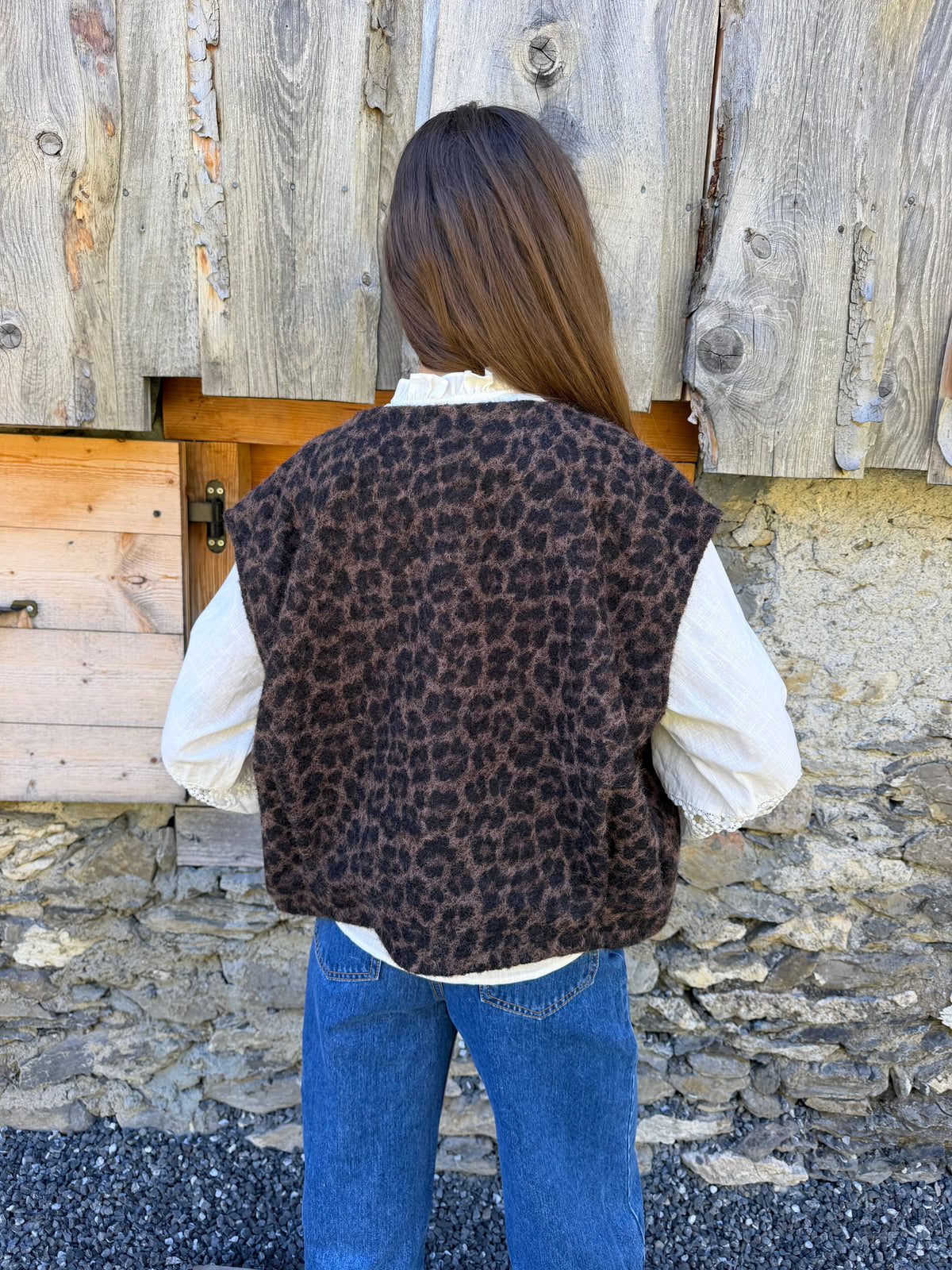 Gilet sans manches LOUNA léopard  🇮🇹