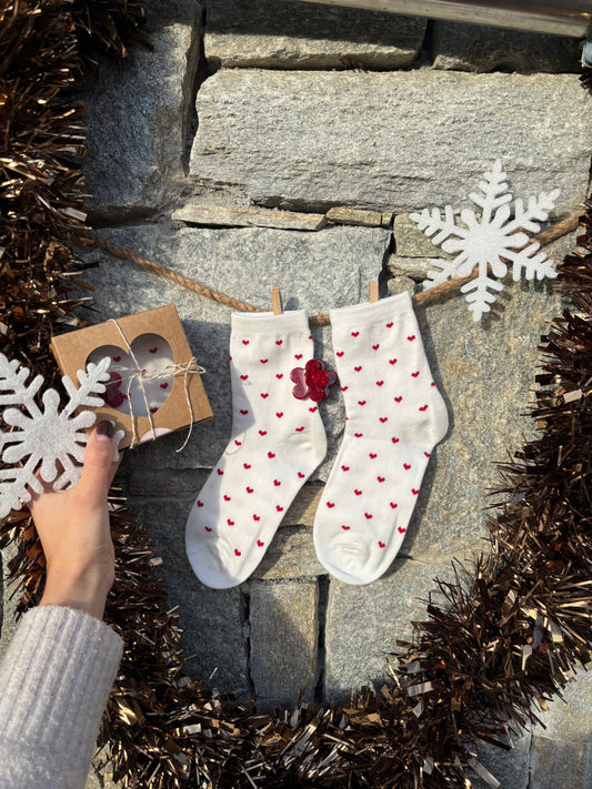 Coffret CHAUSSETTES CŒUR ET SA PINCE